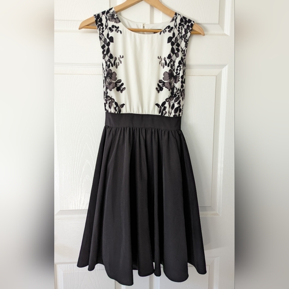 Jacob Black and White Sleeveless Dress Size L - Picture 1 of 5